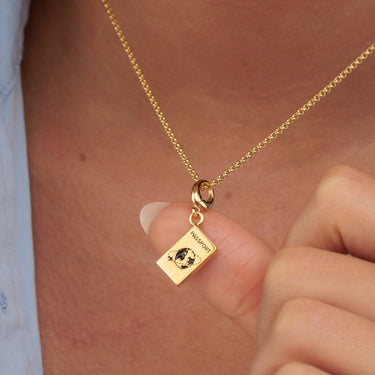 Gold Passport Charm Necklace