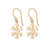 Pair of Gold Snowflake Hook Earrings