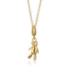 Gold Vintage Teddy Bear Charm Necklace Front View | Bear Pendant 