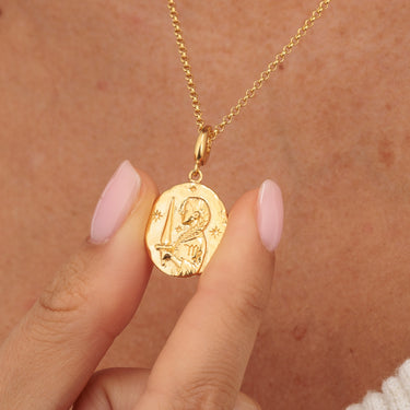 Gold Virgo Zodiac Charm Pendant with amazing detail