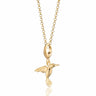 Gold Hummingbird Charm Necklace | Bird Pendant Necklace