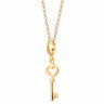 Gold Key Charm Necklace | Heart & Key Pendant