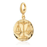 Engraved Gold Plated Libra Zodiac Charm  pendant compatible with Pandora by Lily Charmed