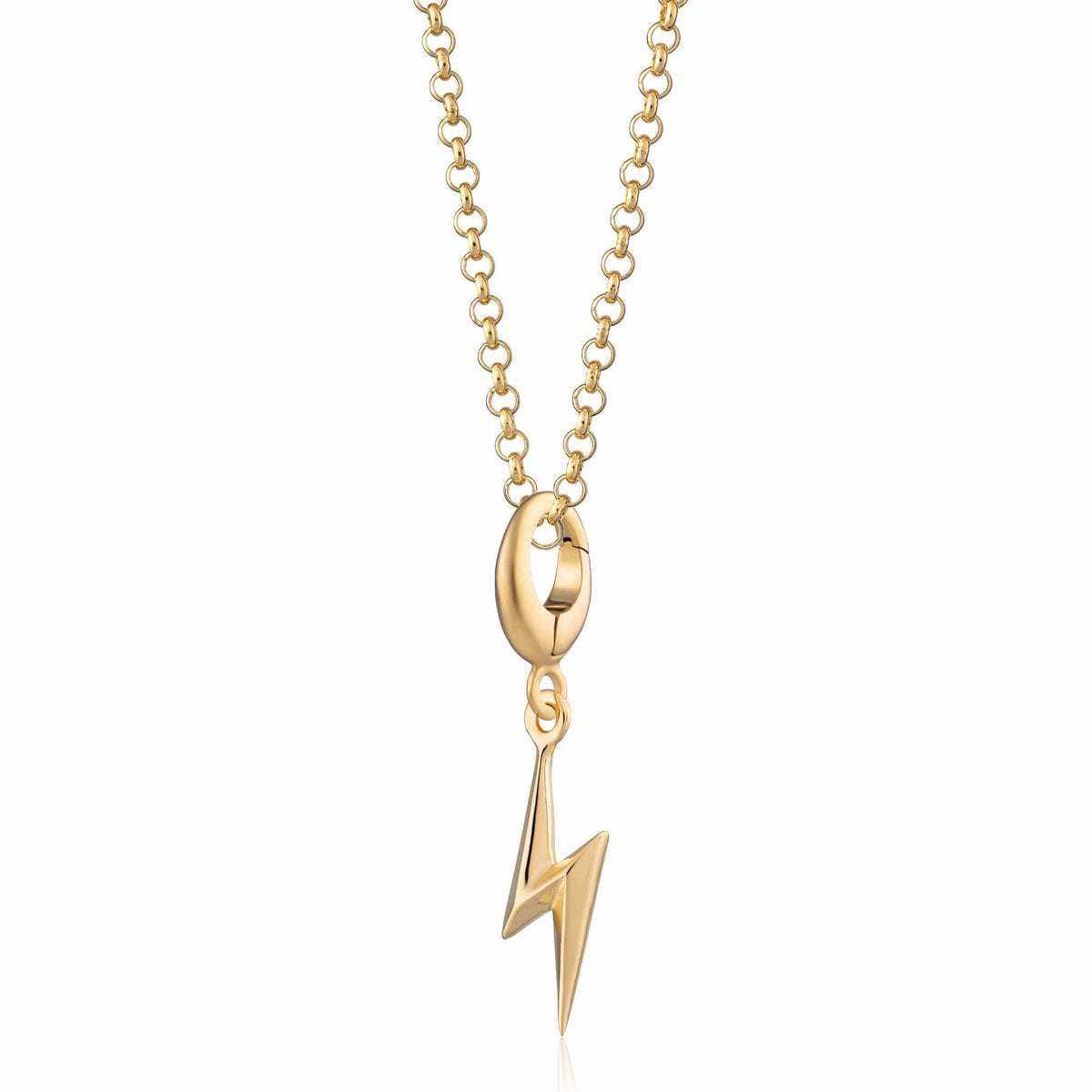 Gold Lightning Bolt Charm Necklace