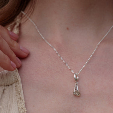 Silver Lily Flower Necklace | May Birth Flower Pendant