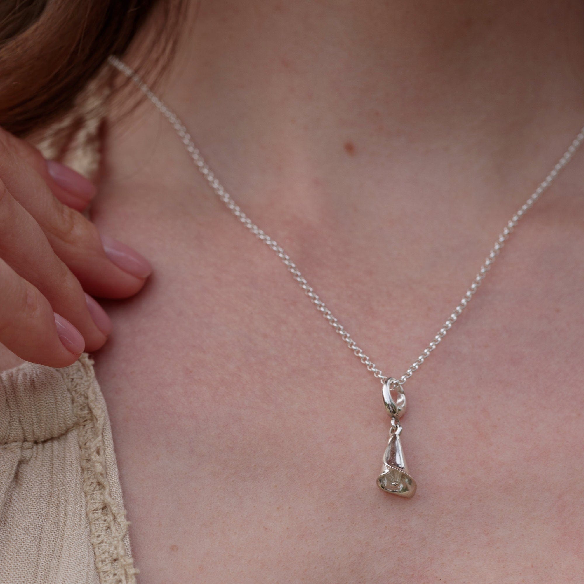 lily flower charm Silver Lily Charm