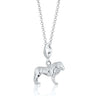 Silver Lion Charm Necklace | 3D Animal Pendant Necklace