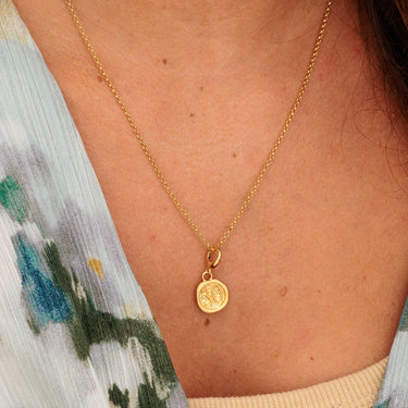 Woman Wearing 30th Birthday Charm Necklace | Gold Number 30 Pendant