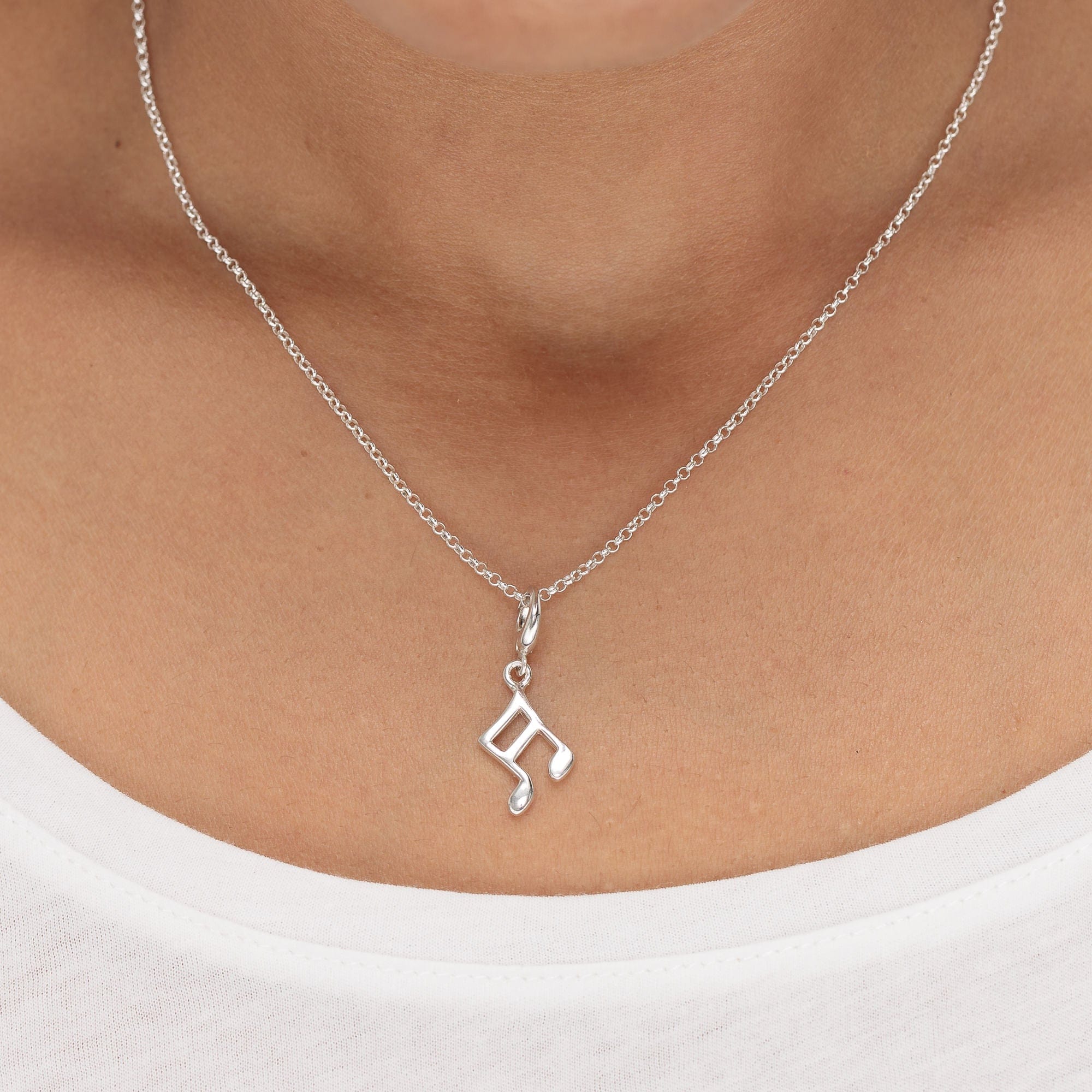 Note Charms Silver Music Note Charm Necklace – Lily Charmed