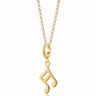 Gold Music Note Charm Necklace | Semiquaver Music Pendant