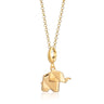 Gold Plated Origami Elephant Charm Necklace - Lily Charmed