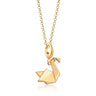 Gold Origami Swan Charm Necklace - Lily Charmed