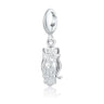 Silver Owl Charm with universal clasp compatible with Pandora | Bird Charms by Lily Charmed