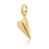 Gold Paper Plane Charm | Gold Plated Charms by Lily Charmed