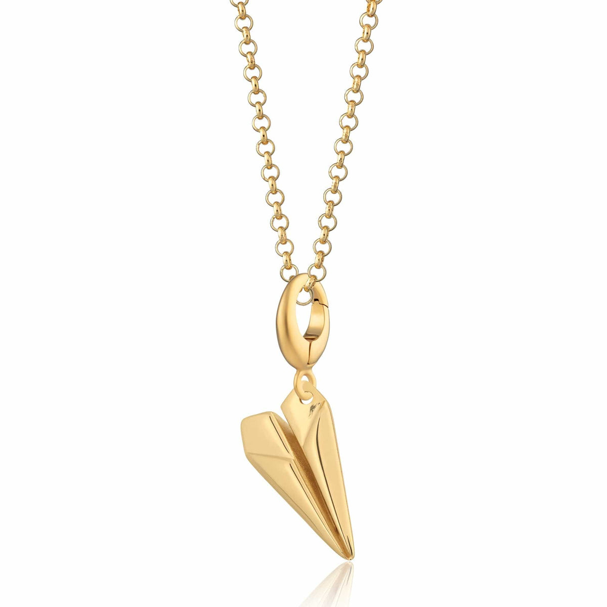 Gold Paper Plane Charm Necklace