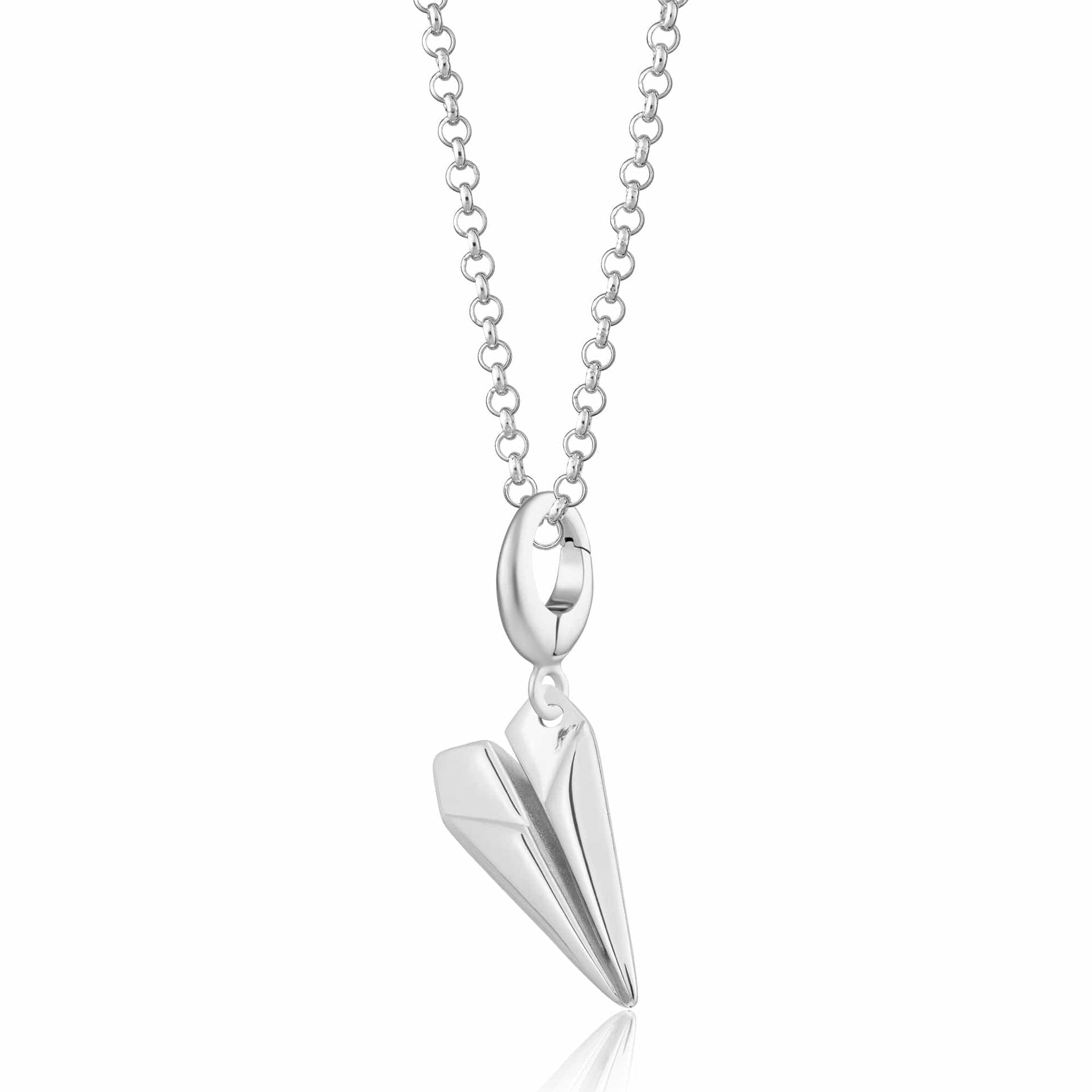 Silver Paper Plane Charm Necklace First Anniversary Jewellery