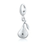 Silver Pear Fruit Charm with Pandora compatible clasp