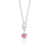 October Birthstone Charm Necklace | Pink Tourmaline Pendant