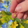 Gold Forget Me Not flower Charm With Universal Clasp Compatible with Pandora