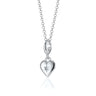 Silver Heart Shaped Charm Necklace with Star Centre