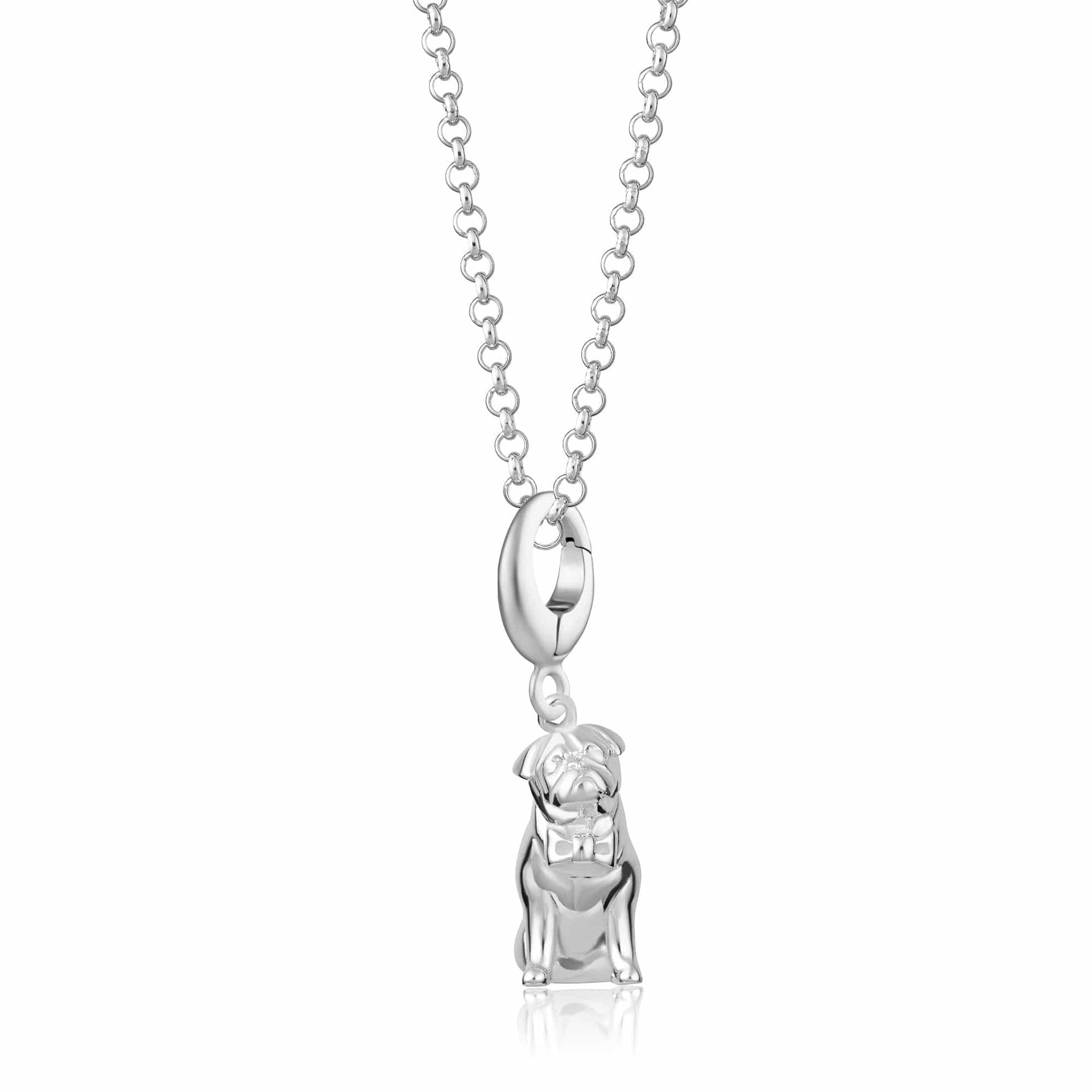 Silver Pug Dog Charm Necklace – Lily Charmed