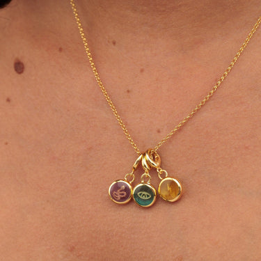 Gold Resin Capture Charms on Necklace Chain