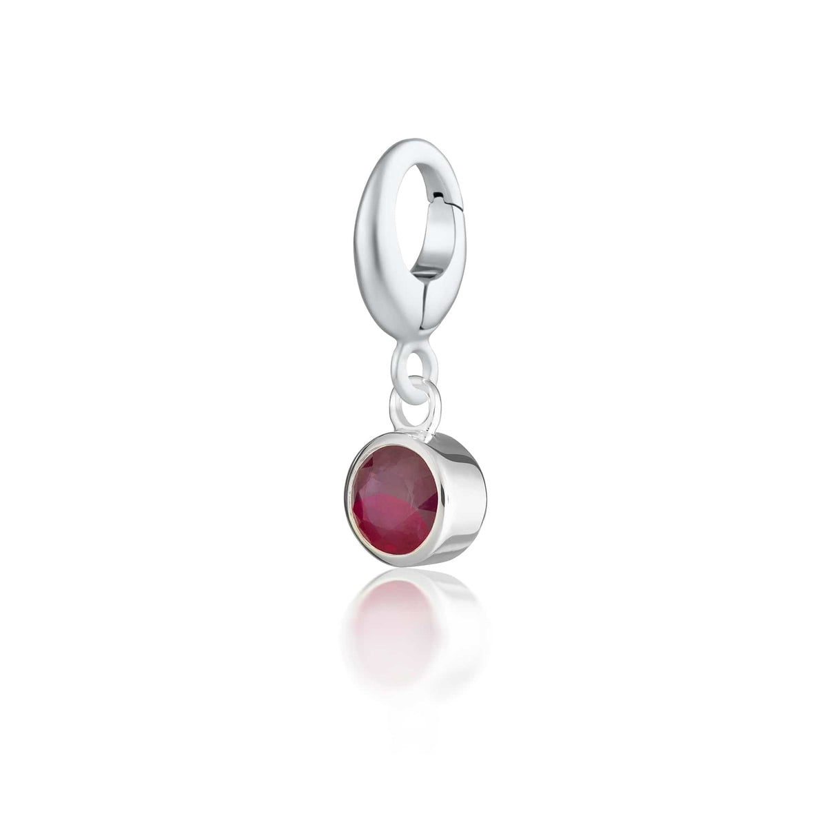 Silver Ruby CZ July Birthstone Charm