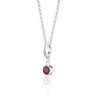 July Birthstone Charm Necklace | Ruby Gemstone Pendant Necklace