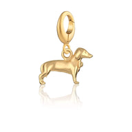 Gold Sausage Dog Charm| Dachshund charm by Lily Charmed
