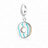 Silver Party Ring Biscuit Charm with Turquoise Enamel 'Icing'