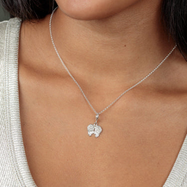 Silver Angel Wings Charm on silver charm Necklace by Lily Charmed