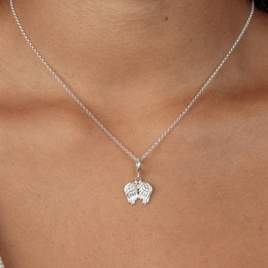 Silver Angel Wings Necklace | Angel Pendant Necklace