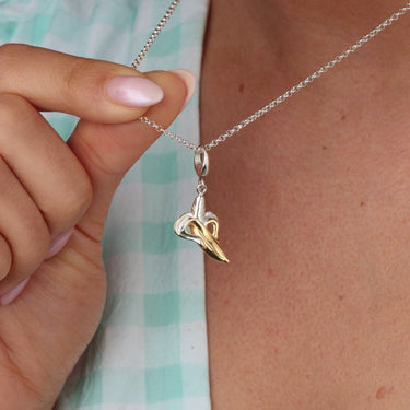 Woman Holding Silver Banana Fruit Charm Necklace | Fruit Pendant Necklace