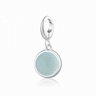 Silver Blue Agate Healing Stone Charm