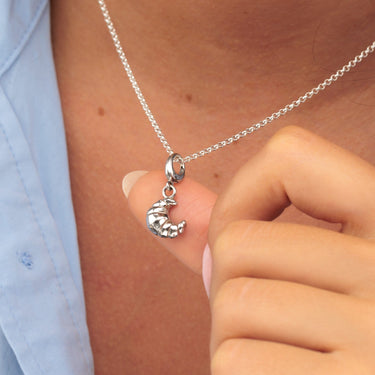 Silver Croissant Charm Necklace | Pastry Pendant Necklace