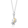 Sterling Silver Runny Egg and Egg Cup Charm Necklace with an 18ct Gold Yolk Centre