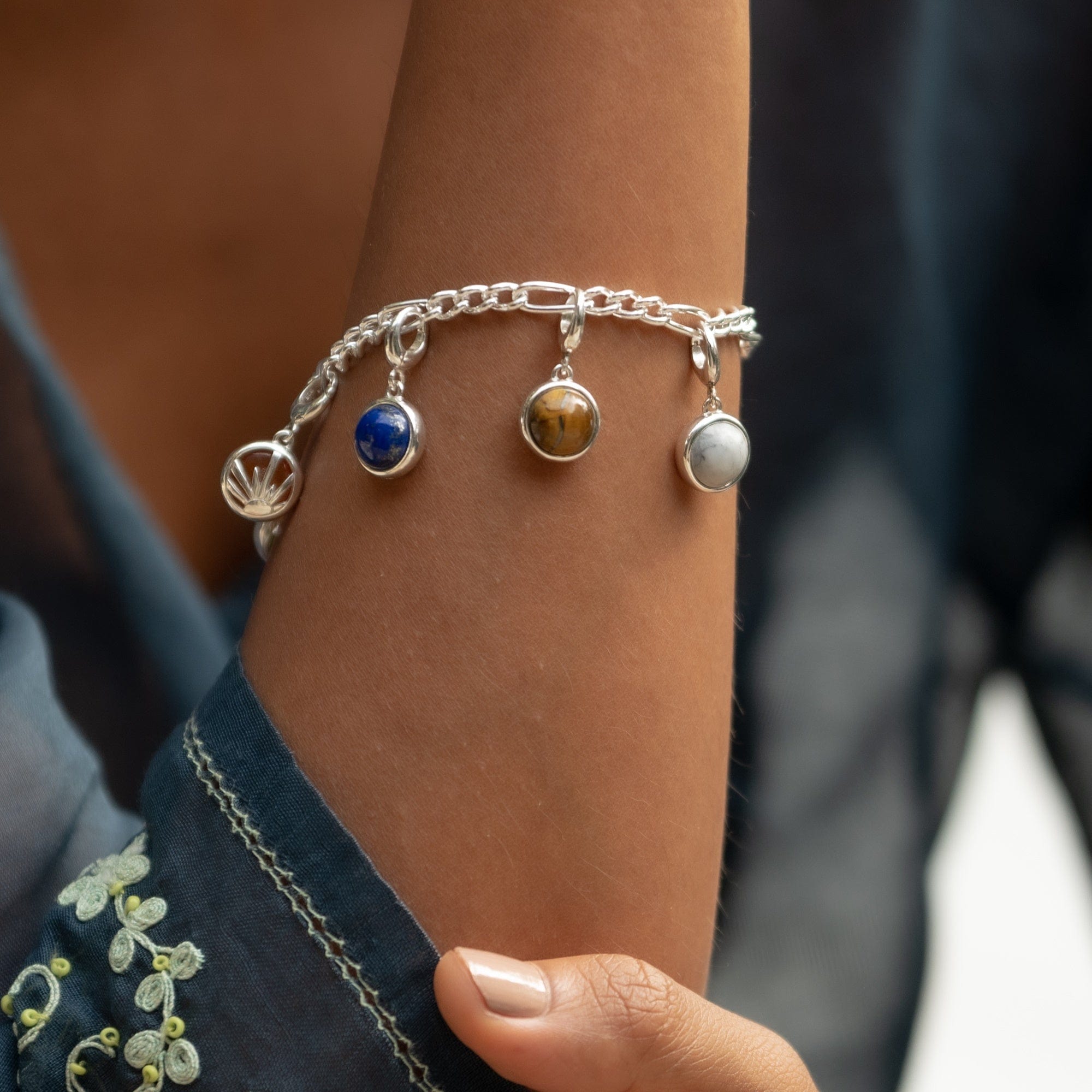 Silver Healing Stone Charm Lily Charmed - Main Image