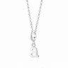 Silver Letter charm necklace | Initial Pendant Necklace