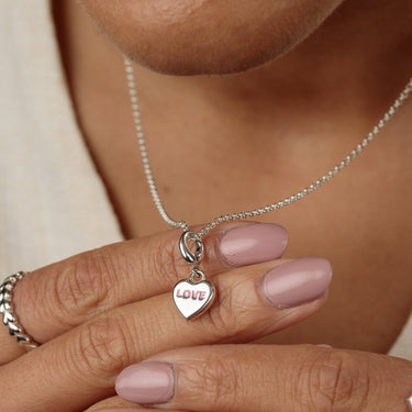 Silver Love Sweet Heart charm necklace | Heart Pendant Necklace