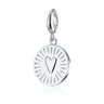 Silver Heart Circle Charm