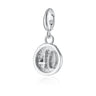 Silver 40th Birthday Charm | Silver Number 40 Charm Ideal for a 40th Birthday Gift