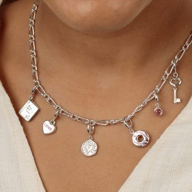 Silver Manifest Love Charm on Charm Necklace