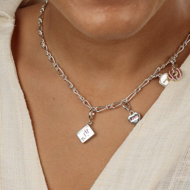 Silver Story Book Charm on Charm Necklace