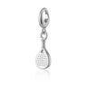 Silver Padel Racket Charm | Padel Ball Sports Charm