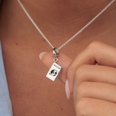 Silver Passport Charm Necklace