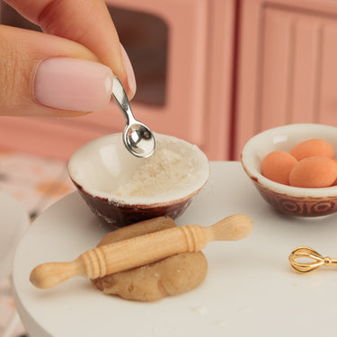 Silver Spoon Charm with Miniature Mixing Bowl