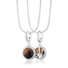 Silver Tigers Eye Healing Stone Charm Necklace | Healing Crystal Pendant