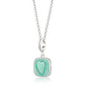 Silver Turquoise Heart Locket Necklace | Square Locket | Lily Charmed