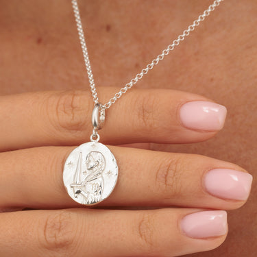 Silver Virgo star sign charm zodiac pendant