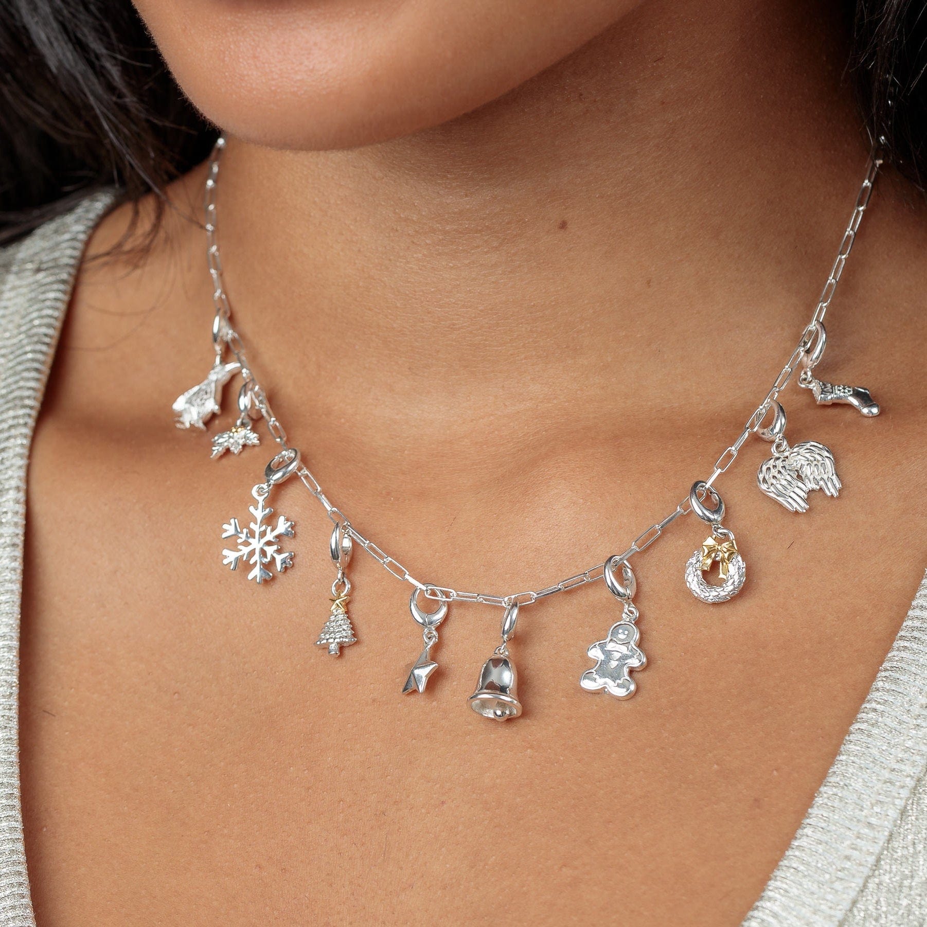 Silver Snowflake Charm Christmas Charms – Lily Charmed